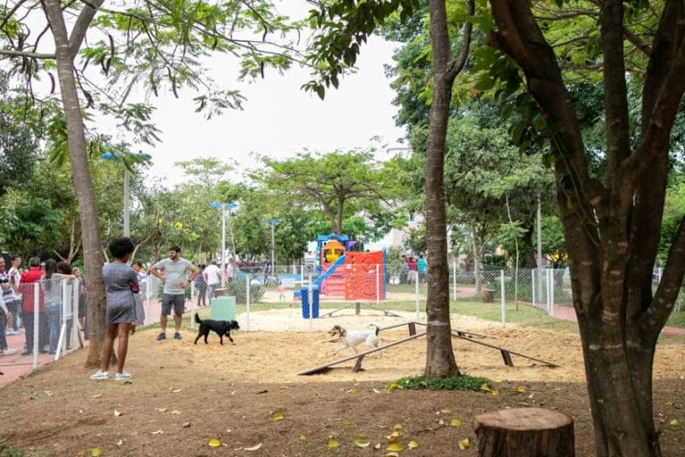 Auricchio reinaugura praça no Bairro Santa Maria, agora com espaço pet