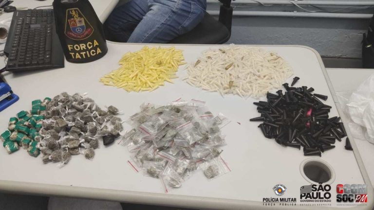 PM detém casal com mais de 900 porções de drogas em S.Bernardo