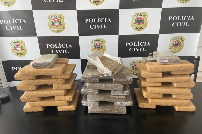 Polícia Civil detém homem e apreende 50 tijolos de maconha