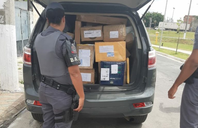 PM recupera em Sto.André carga dos Correios provenientes de compras pela internet