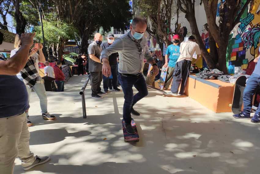 Tite Campanella inaugura pista de Skate e prega lealdade a Auricchio