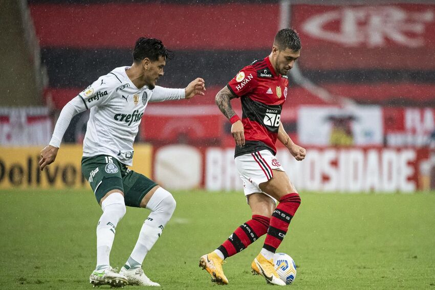 jogadores do flamengo e do palmeiras