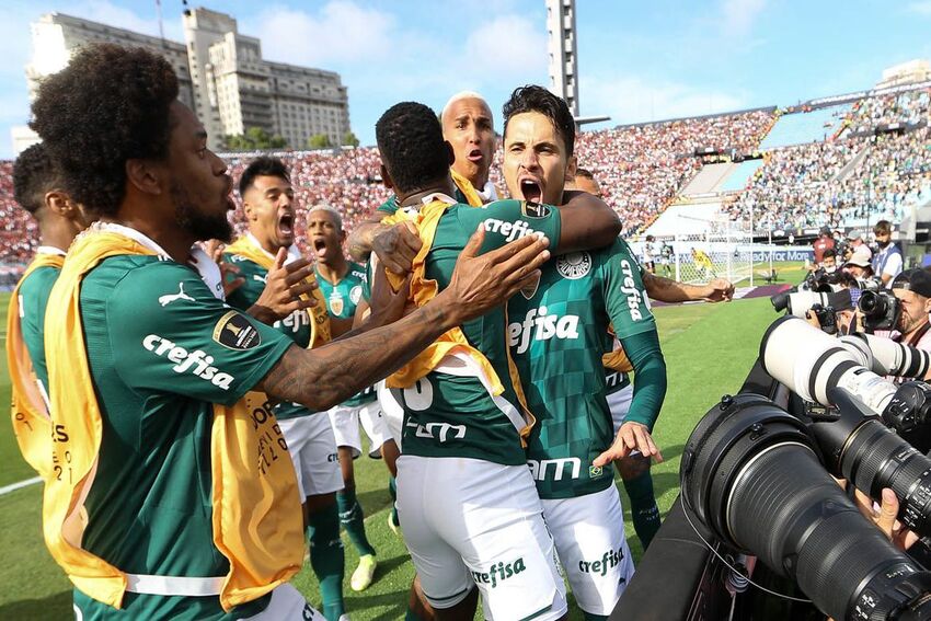 time do palmeiras comemora gol