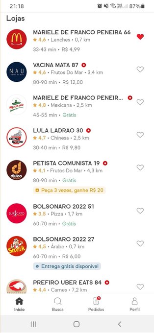 mensagens ifood