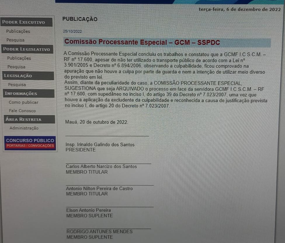 documento da Comissão Processante