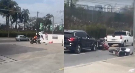 Vídeo: Suspeito rouba moto de PM e é atingido por carro durante fuga