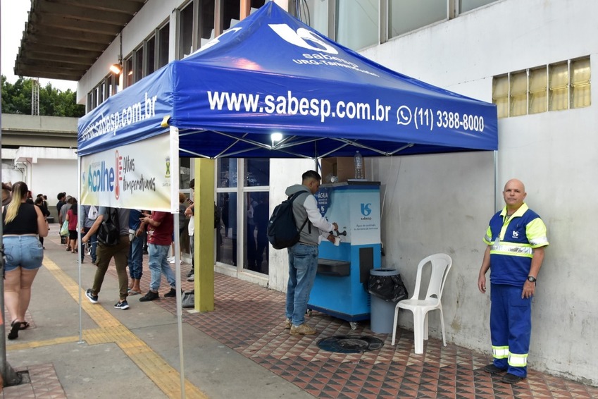 Santo André ganha tenda de hidratação no Centro para amenizar altas temperaturas