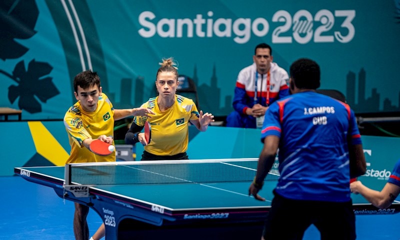 Dupla mista de S.Caetano conquista medalha de prata do tênis de mesa no Pan