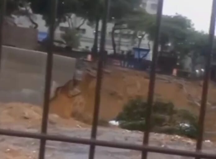 Vídeo: Muro no Hospital Piraporinha de Diadema cai durante a chuva 