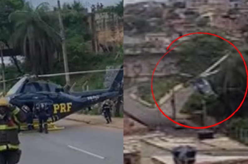 Vídeo: Helicóptero da PRF que transportava vítima de acidente faz pouso forçado