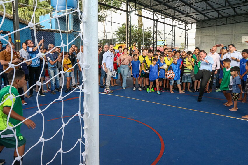 Prefeitura de São Bernardo revitaliza espaço esportivo multiuso no Riacho Grande