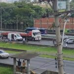 colisão carro e moto na Anchieta