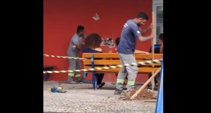 Vídeo: Obras em UBS de Diadema ocorrem sem proteção para pacientes