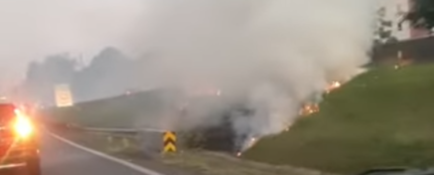 Vídeo registra incêndio próximo à Leroy Merlin em São Bernardo