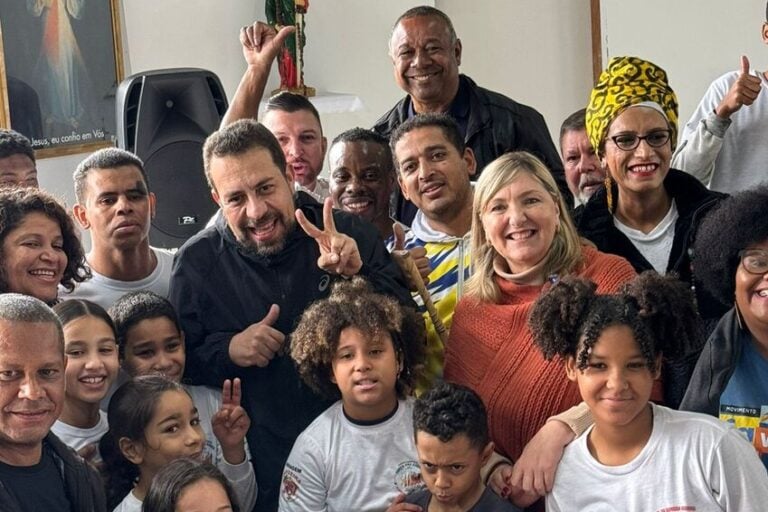 Bete Siraque faz agenda com Boulos na divisa de Santo André e SP