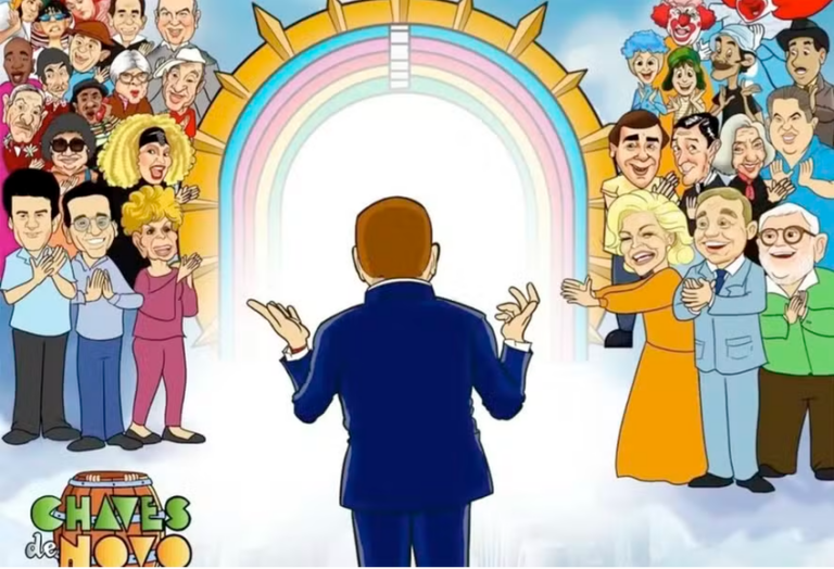 charge de silvio santos no céu