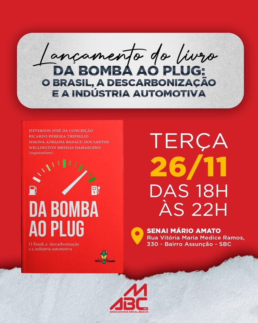 Diretor dos Metalúrgicos do ABC lança livro sobre descarbonização e indústria automotiva, organizado em parceria com professores da USCS