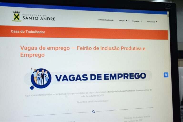 Santo André disponibiliza mais de 5 mil oportunidades de emprego em feirão on-line