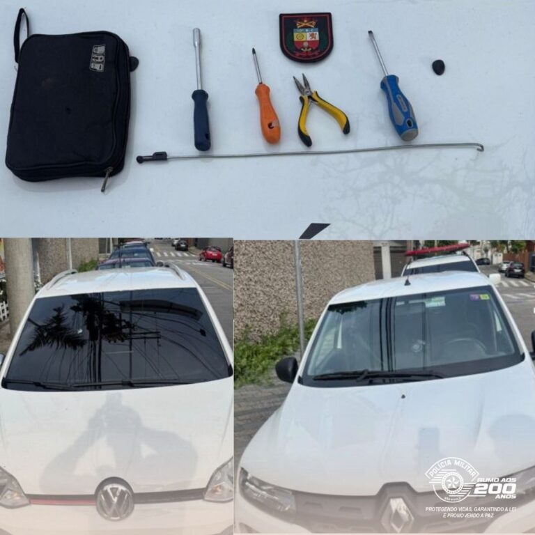 Polícia Militar localiza veículo furtado e apreende materiais utilizados em furto no Parque João Ramalho