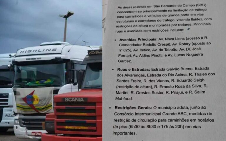 É Fake: Prefeitura de São Bernardo desmente boato sobre rodízio de caminhões