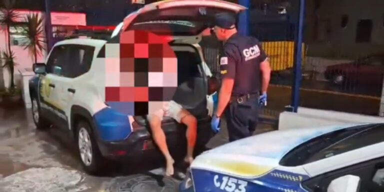 GCM prende homem no Montanhão após agredir companheira com canivete na região abdominal