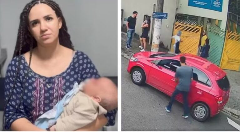 Bebê de dois meses é levado em assalto na Zona Norte de SP. Foto: Reprodução