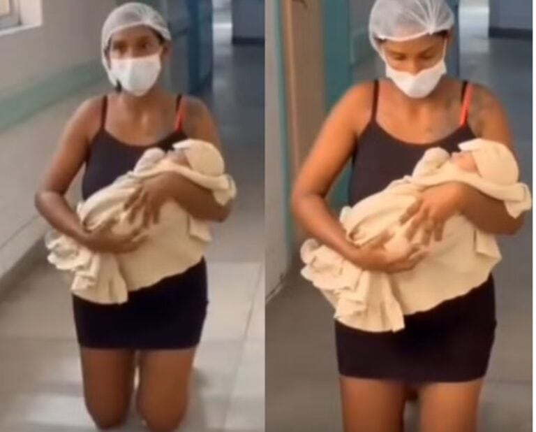 "1% de chance": Mãe sai de joelhos de maternidade após cura do filho