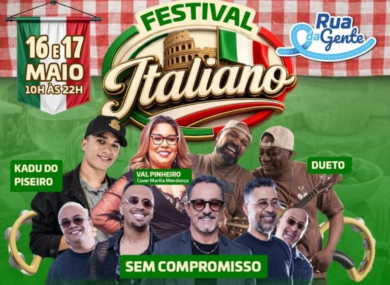 Diadema recebe Festival Italiano com gastronomia, música e lazer gratuito neste fim de semana