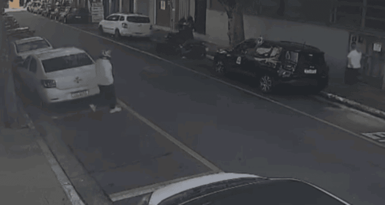 Câmeras flagram carro suspeito e moto antes de atentado contra tenente da Rota em São Caetano