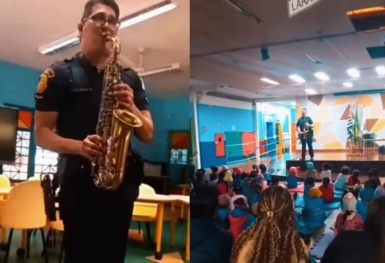 GCM de São Bernardo leva cidadania e música à escola municipal