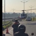 Helicóptero Águia resgata motociclista em estado grave após acidente na Via Anchieta